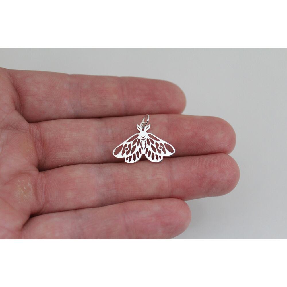 Sterling Silver Openwork Moth Charm, Sterling Silver Openwork Moth Pendant